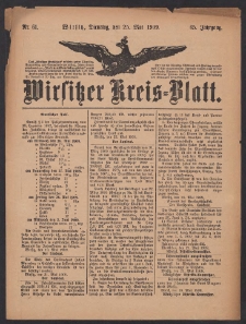 Wirsitzer Kreis-Blatt: herausgegeben vom Königlichen Landraths-Amte 1909.05.25 Jg.65 Nr61