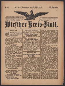 Wirsitzer Kreis-Blatt: herausgegeben vom Königlichen Landraths-Amte 1909.05.27 Jg.65 Nr62