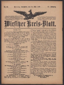 Wirsitzer Kreis-Blatt: herausgegeben vom Königlichen Landraths-Amte 1909.05.29 Jg.65 Nr63