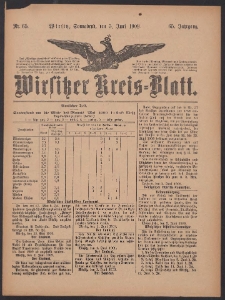 Wirsitzer Kreis-Blatt: herausgegeben vom Königlichen Landraths-Amte 1909.06.05 Jg.65 Nr65