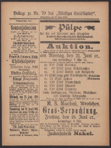Beilage zu Nr.70 des „Wirsitzer Kreisblattes” 1909.06.17