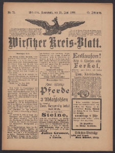 Wirsitzer Kreis-Blatt: herausgegeben vom Königlichen Landraths-Amte 1909.06.19 Jg.65 Nr71