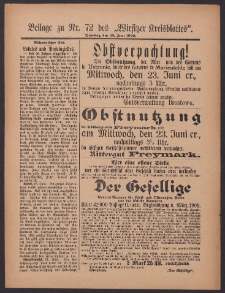 Beilage zu Nr.72 des „Wirsitzer Kreisblattes” 1909.06.22