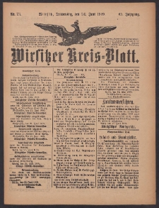 Wirsitzer Kreis-Blatt: herausgegeben vom Königlichen Landraths-Amte 1909.06.24 Jg.65 Nr73
