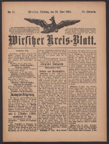 Wirsitzer Kreis-Blatt: herausgegeben vom Königlichen Landraths-Amte 1909.06.29 Jg.65 Nr75