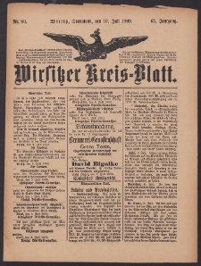 Wirsitzer Kreis-Blatt: herausgegeben vom Königlichen Landraths-Amte 1909.07.10 Jg.65 Nr80