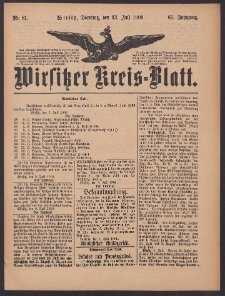 Wirsitzer Kreis-Blatt: herausgegeben vom Königlichen Landraths-Amte 1909.07.13 Jg.65 Nr81