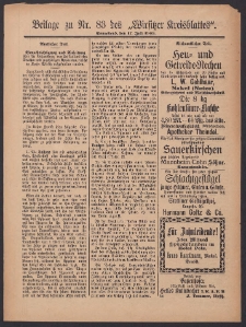 Beilage zu Nr.83 des „Wirsitzer Kreisblattes” 1909.07.17