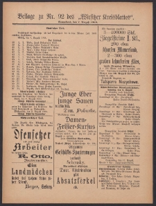 Beilage zu Nr.92 des „Wirsitzer Kreisblattes” 1909.08.07
