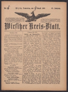 Wirsitzer Kreis-Blatt: herausgegeben vom Königlichen Landraths-Amte 1909.08.14 Jg.65 Nr95