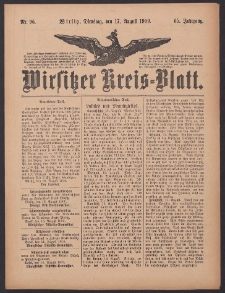 Wirsitzer Kreis-Blatt: herausgegeben vom Königlichen Landraths-Amte 1909.08.17 Jg.65 Nr96