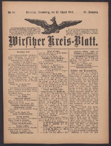 Wirsitzer Kreis-Blatt: herausgegeben vom Königlichen Landraths-Amte 1909.08.19 Jg.65 Nr97