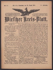 Wirsitzer Kreis-Blatt: herausgegeben vom Königlichen Landraths-Amte 1909.08.28 Jg.65 Nr101