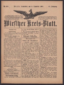 Wirsitzer Kreis-Blatt: herausgegeben vom Königlichen Landraths-Amte 1909.09.04 Jg.65 Nr104