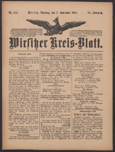 Wirsitzer Kreis-Blatt: herausgegeben vom Königlichen Landraths-Amte 1909.09.07 Jg.65 Nr105