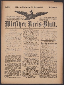 Wirsitzer Kreis-Blatt: herausgegeben vom Königlichen Landraths-Amte 1909.09.14 Jg.65 Nr108