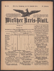 Wirsitzer Kreis-Blatt: herausgegeben vom Königlichen Landraths-Amte 1909.09.30 Jg.65 Nr115