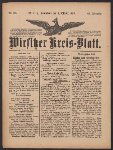 Wirsitzer Kreis-Blatt: herausgegeben vom Königlichen Landraths-Amte 1909.10.02 Jg.65 Nr116