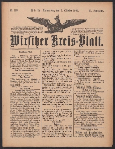 Wirsitzer Kreis-Blatt: herausgegeben vom Königlichen Landraths-Amte 1909.10.07 Jg.65 Nr118