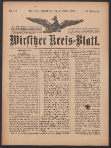 Wirsitzer Kreis-Blatt: herausgegeben vom Königlichen Landraths-Amte 1909.10.09 Jg.65 Nr119