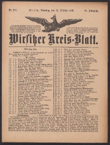 Wirsitzer Kreis-Blatt: herausgegeben vom Königlichen Landraths-Amte 1909.10.12 Jg.65 Nr120