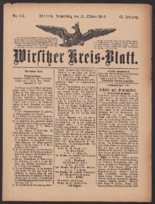 Wirsitzer Kreis-Blatt: herausgegeben vom Königlichen Landraths-Amte 1909.10.21 Jg.65 Nr124