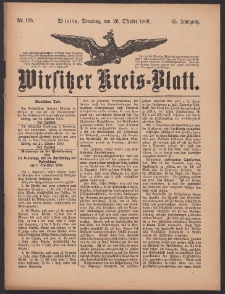 Wirsitzer Kreis-Blatt: herausgegeben vom Königlichen Landraths-Amte 1909.10.26 Jg.65 Nr126