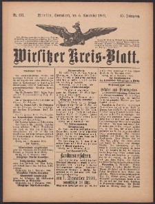 Wirsitzer Kreis-Blatt: herausgegeben vom Königlichen Landraths-Amte 1909.11.06 Jg.65 Nr131