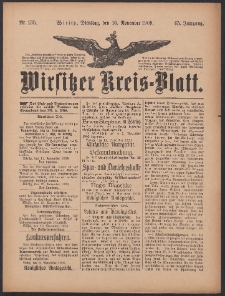 Wirsitzer Kreis-Blatt: herausgegeben vom Königlichen Landraths-Amte 1909.11.16 Jg.65 Nr135