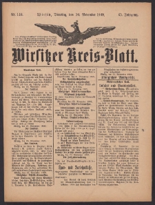 Wirsitzer Kreis-Blatt: herausgegeben vom Königlichen Landraths-Amte 1909.11.30 Jg.65 Nr140