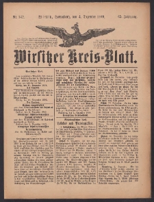 Wirsitzer Kreis-Blatt: herausgegeben vom Königlichen Landraths-Amte 1909.12.04 Jg.65 Nr142