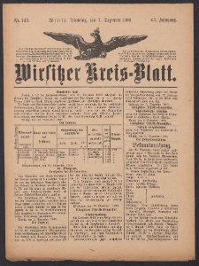 Wirsitzer Kreis-Blatt: herausgegeben vom Königlichen Landraths-Amte 1909.12.07 Jg.65 Nr143