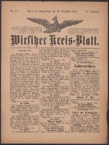 Wirsitzer Kreis-Blatt: herausgegeben vom Königlichen Landraths-Amte 1909.12.23 Jg.65 Nr150