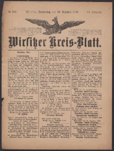 Wirsitzer Kreis-Blatt: herausgegeben vom Königlichen Landraths-Amte 1909.12.30 Jg.65 Nr152