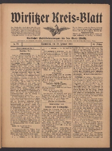 Wirsitzer Kreis-Blatt: Amtliches Publikationsorgan für den Kreis Wirsitz 1910.02.19 Jg.66 Nr21