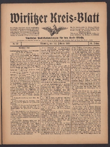 Wirsitzer Kreis-Blatt: Amtliches Publikationsorgan für den Kreis Wirsitz 1910.02.22 Jg.66 Nr22
