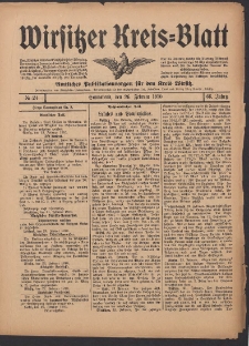 Wirsitzer Kreis-Blatt: Amtliches Publikationsorgan für den Kreis Wirsitz 1910.02.26 Jg.66 Nr24