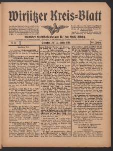 Wirsitzer Kreis-Blatt: Amtliches Publikationsorgan für den Kreis Wirsitz 1910.03.15 Jg.66 Nr31