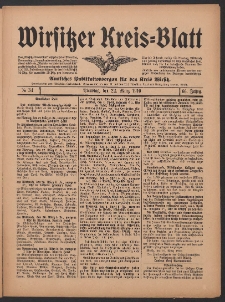 Wirsitzer Kreis-Blatt: Amtliches Publikationsorgan für den Kreis Wirsitz 1910.03.22 Jg.66 Nr34