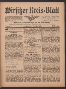 Wirsitzer Kreis-Blatt: Amtliches Publikationsorgan für den Kreis Wirsitz 1910.03.24 Jg.66 Nr35