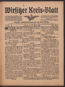 Wirsitzer Kreis-Blatt: Amtliches Publikationsorgan für den Kreis Wirsitz 1910.03.27 Jg.66 Nr36