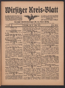 Wirsitzer Kreis-Blatt: Amtliches Publikationsorgan für den Kreis Wirsitz 1910.03.31 Jg.66 Nr37