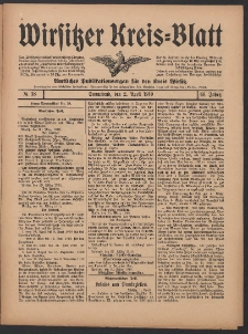 Wirsitzer Kreis-Blatt: Amtliches Publikationsorgan für den Kreis Wirsitz 1910.04.02 Jg.66 Nr38