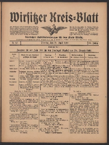 Wirsitzer Kreis-Blatt: Amtliches Publikationsorgan für den Kreis Wirsitz 1910.04.12 Jg.66 Nr42