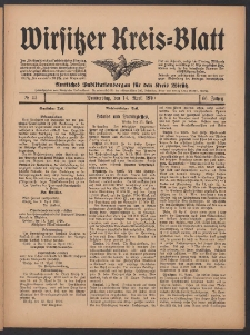 Wirsitzer Kreis-Blatt: Amtliches Publikationsorgan für den Kreis Wirsitz 1910.04.14 Jg.66 Nr43