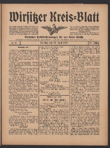 Wirsitzer Kreis-Blatt: Amtliches Publikationsorgan für den Kreis Wirsitz 1910.04.19 Jg.66 Nr45