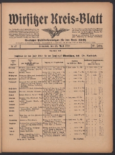 Wirsitzer Kreis-Blatt: Amtliches Publikationsorgan für den Kreis Wirsitz 1910.04.23 Jg.66 Nr47
