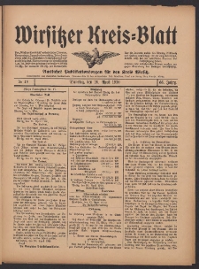 Wirsitzer Kreis-Blatt: Amtliches Publikationsorgan für den Kreis Wirsitz 1910.04.26 Jg.66 Nr48