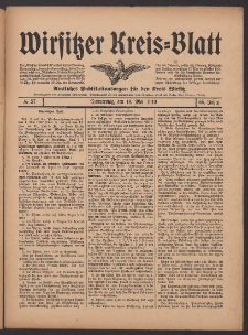 Wirsitzer Kreis-Blatt: Amtliches Publikationsorgan für den Kreis Wirsitz 1910.05.19 Jg.66 Nr57