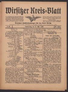 Wirsitzer Kreis-Blatt: Amtliches Publikationsorgan für den Kreis Wirsitz 1910.05.26 Jg.66 Nr60